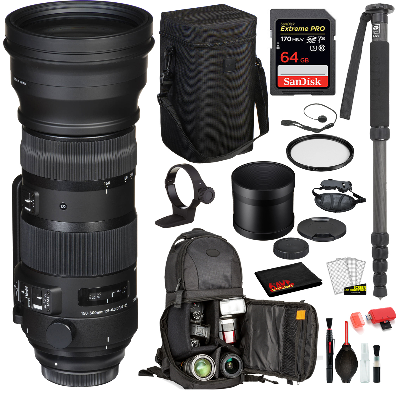 Sigma 150 600mm F 5 6 3 Dg Os Hsm Sports Lens For Canon Ef Bundle Ebay