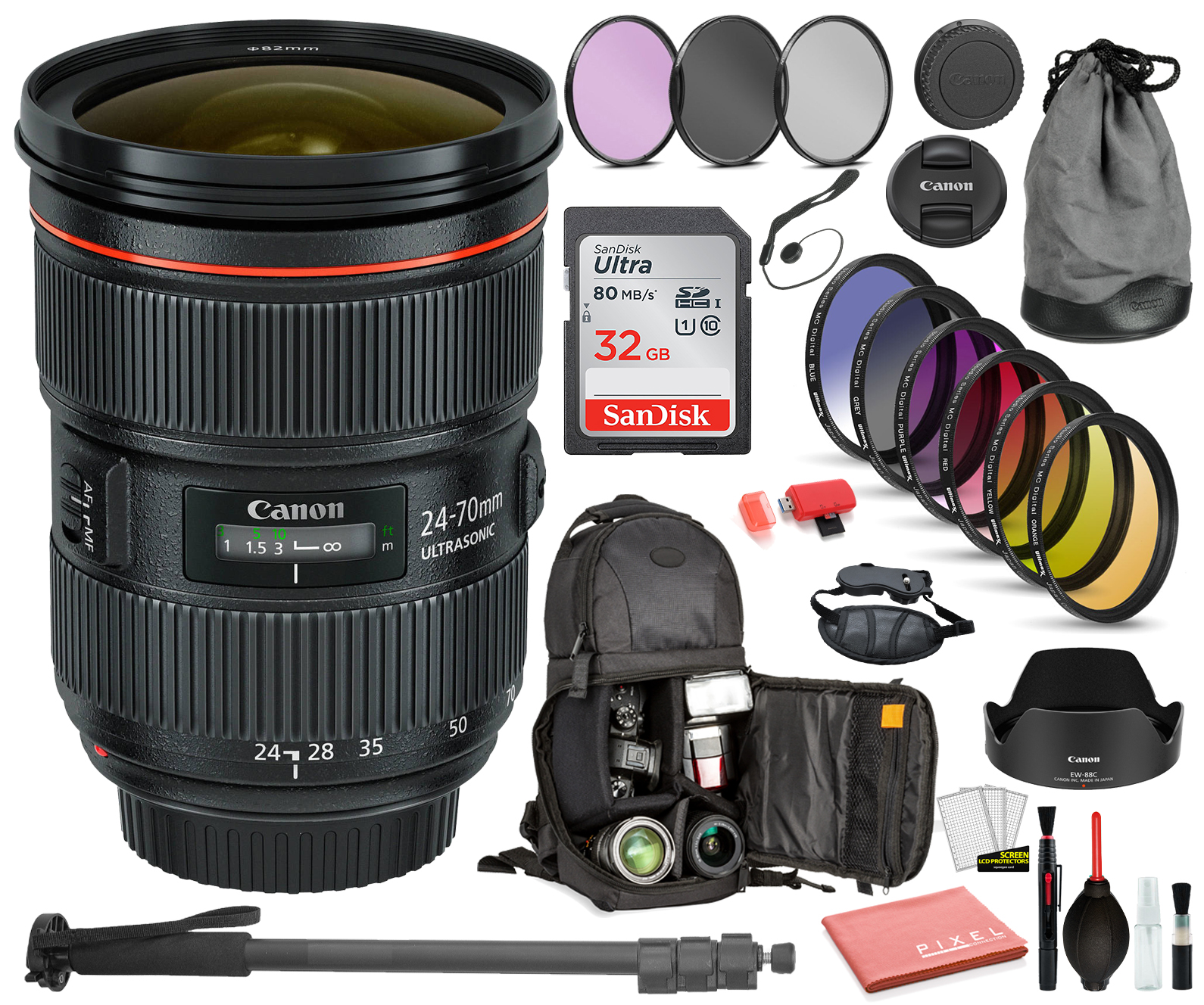 Canon EF 24-70mm II USM Lens (5175B002) Includes: DSLR